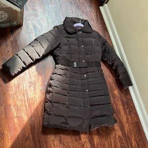 1 Madison Medium brown down trench puffer